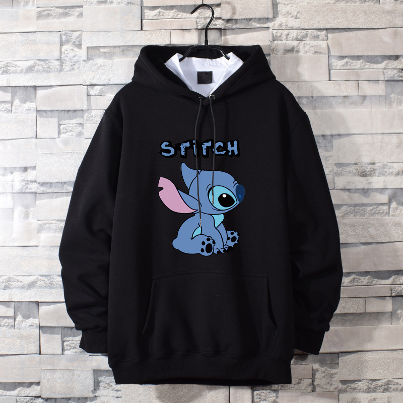 Stitch Clothes Disney Couple Loose Hooded Plus Size Sweater Winter Kawaii Clothes Fall 2022 Women Anime Hoodie alx