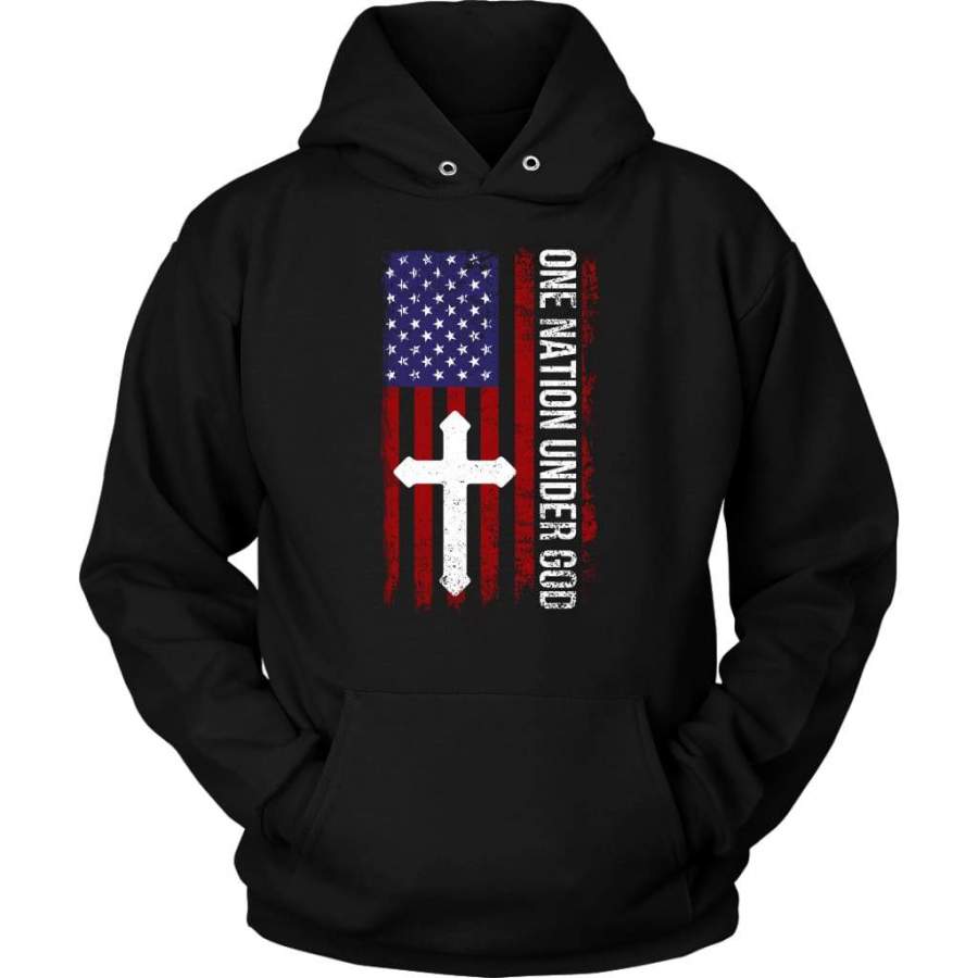 One nation under God American flag hoodie