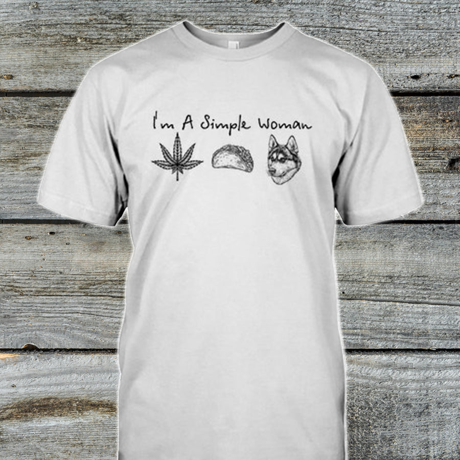 Dog Simple Woman Leaf, Tacos Shirt