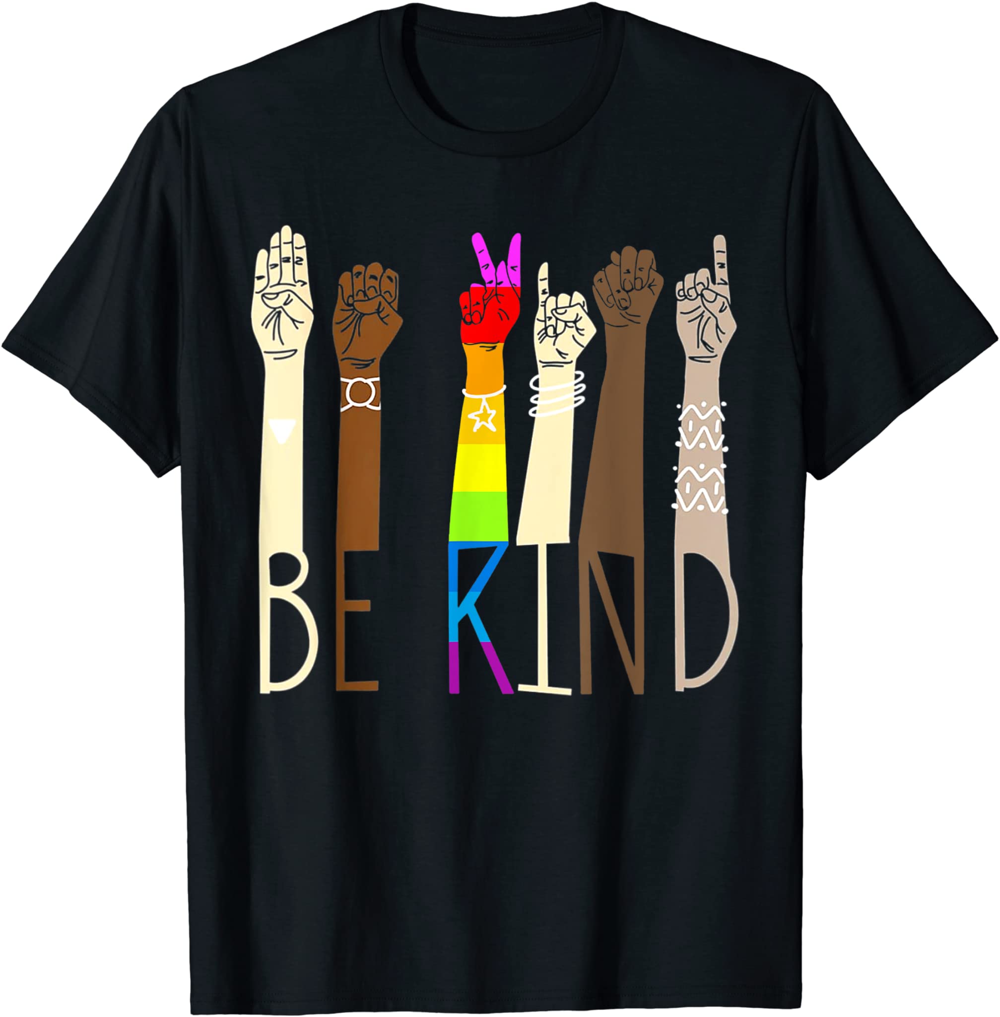 Be Kind Sign Language Hand Talking Lgbt Gay Les Pride Asl T-Shirt