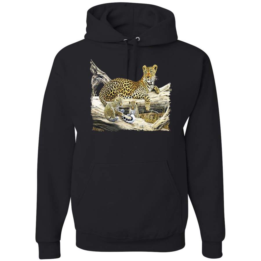 Wild Forest Spotted Cheetah Family Animal Lover Graphic Hoodie Sweatshirt