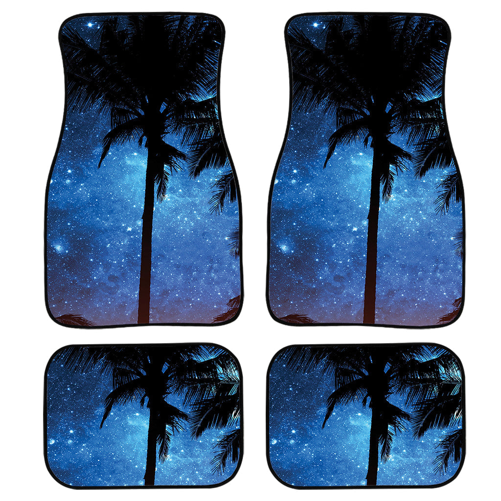 Night Sunset Sky And Palm Trees Print Front And Back Car Floor Mats, Front Car Mat