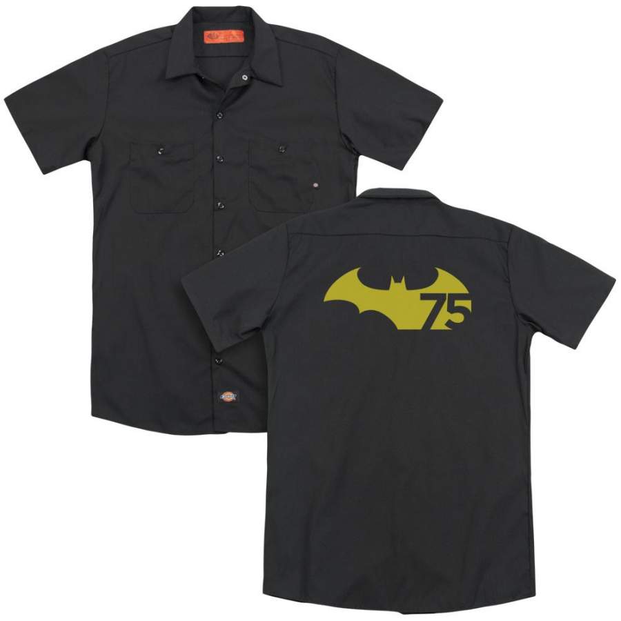 Batman – 75 Logo 2(Back Print) Adult Work Shirt