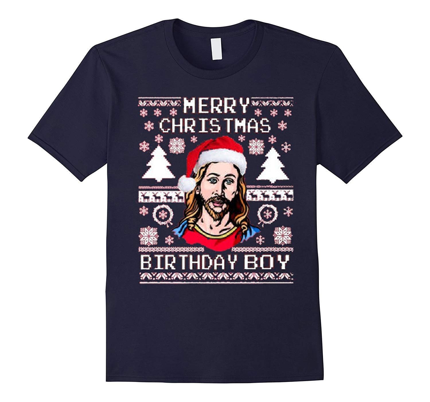 Merry Christmas Happy Birthday Jesus Birthday Boy Ugly Chris Art Shirt