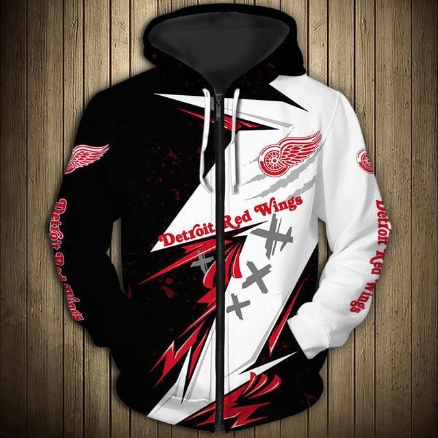 Detroit Red Wings Graffiti Casual Zipper Hoodie