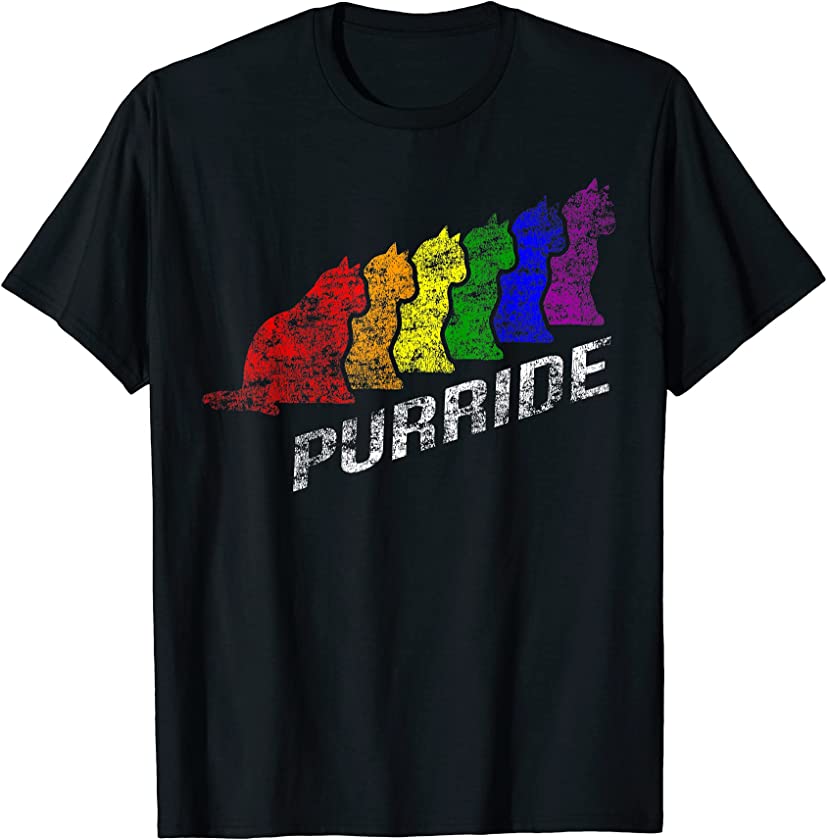 LGBT Support Purride Rainbow Cat LGBTQ Pride Kitten Lover T-Shirt