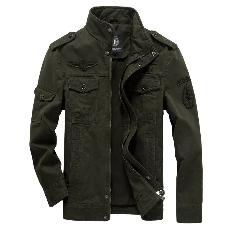 Tactics Jackets Men’s 100%Cotton Mid-length Military Jackets Male Coat Spring Autumn Windbreaker Stand Colla Brand Cargo Outwear alx