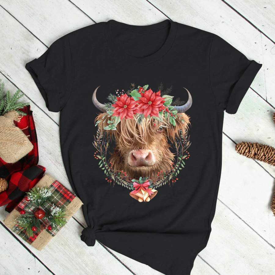 Christmas Highland Cow T-Shirt