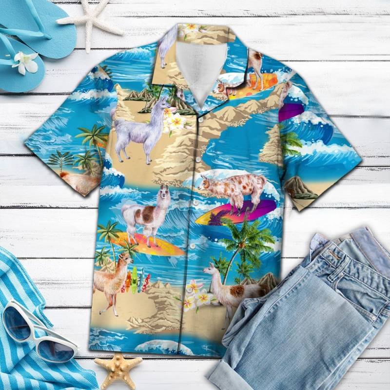 Llama Summer Vacation Hawaii Shirt Ha23793