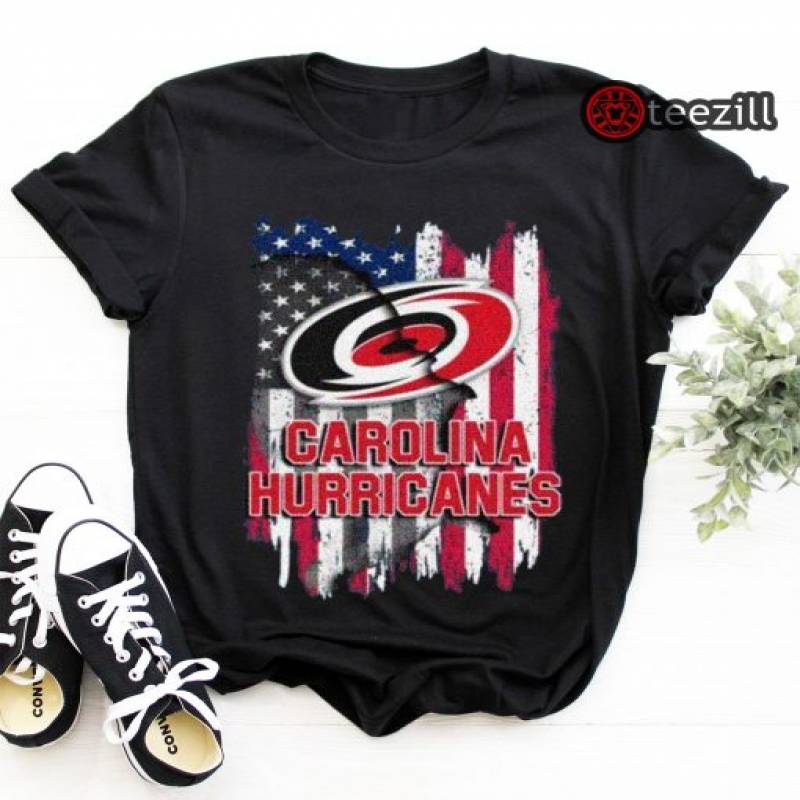 Carolina Hurricanes American Flag Hockey Unisex Tshirt