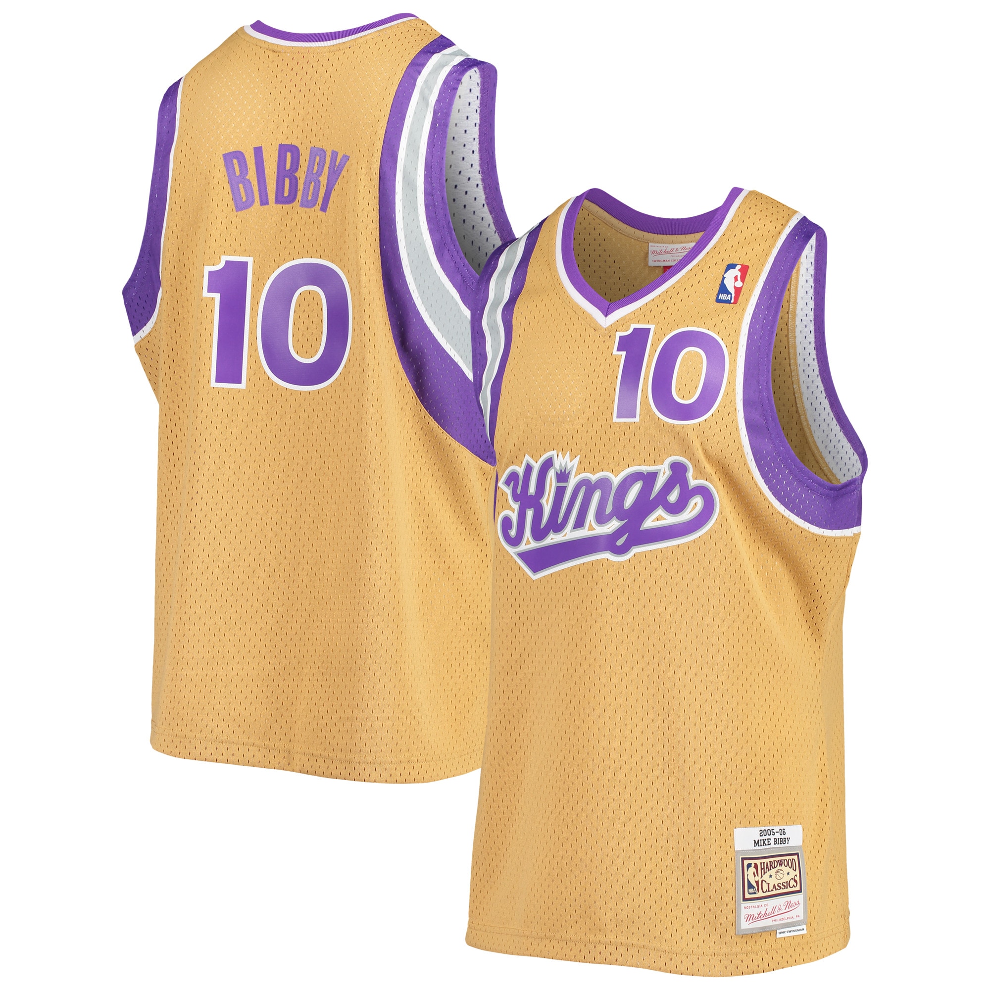 Mike Bibby Sacramento Kings Mitchell & Ness 2005/06 Hardwood Classics Swingman Jersey – Gold