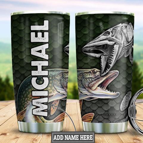 Personalized Fishing Bone Stainless Steel Tumbler, Personalized Tumblers, Tumbler Cups, Custom Tumblers