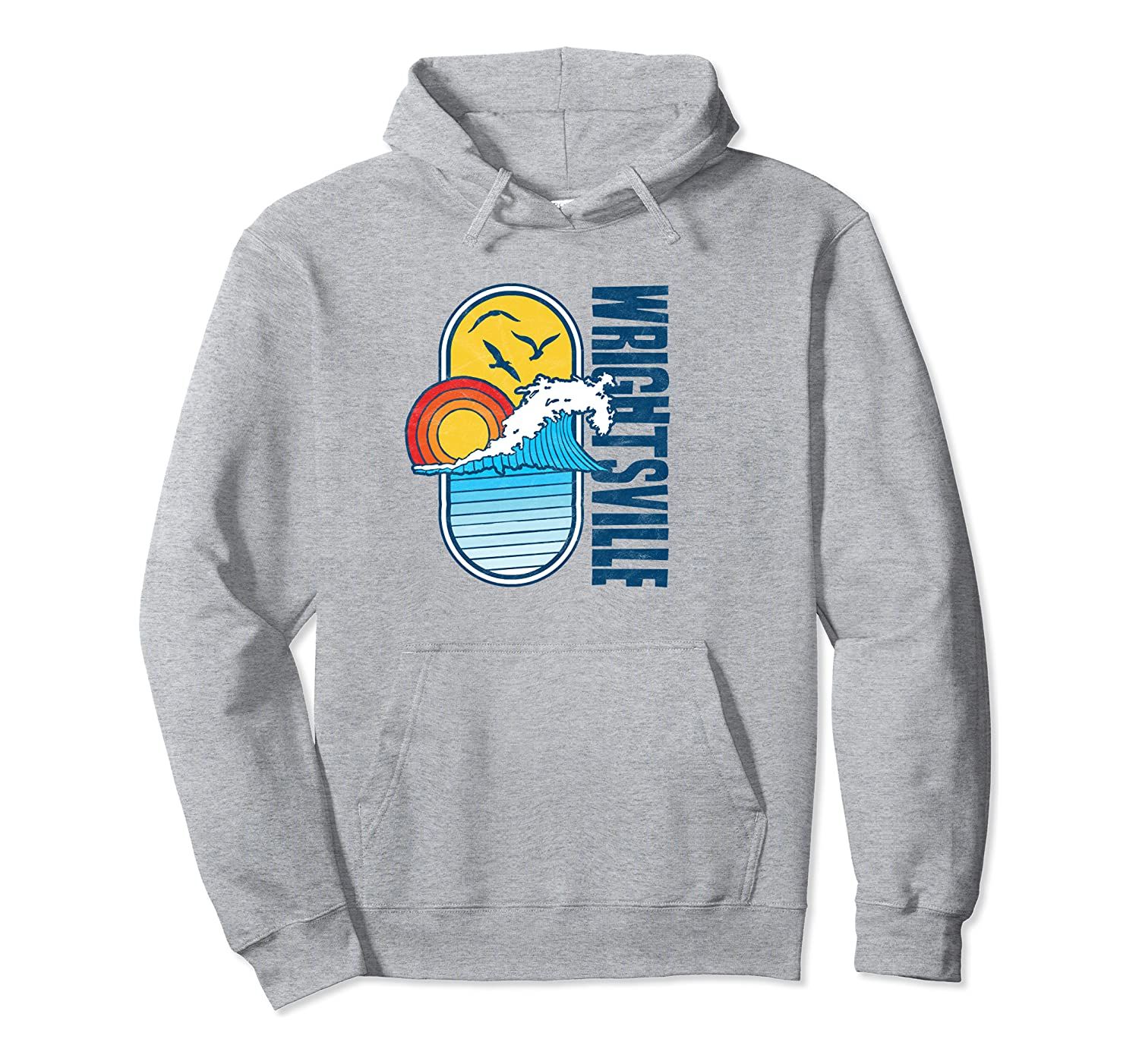 Wrightsville Beach NC Vintage Ocean & Surf Hoodie, T-Shirt, Sweatshirt, Tank Top, Racerback, Dolman