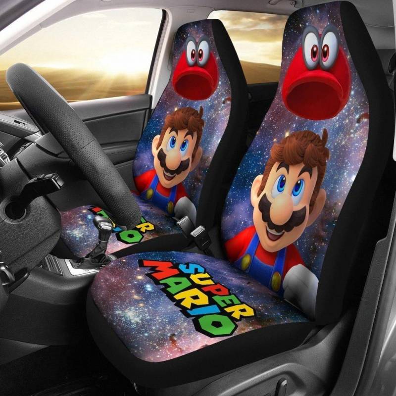 Super Mario Around Galaxy Car Seat Covers Set of 2 MN