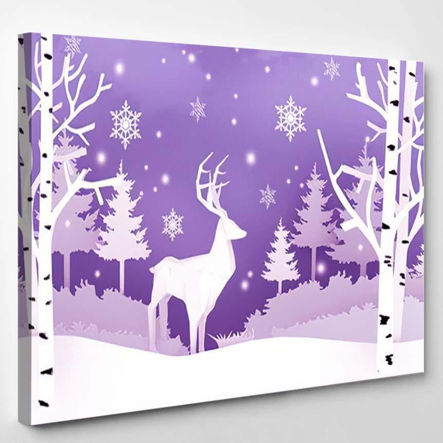 3D Rendering Digital Art Picture Postcard – Deer Animals Canvas Print