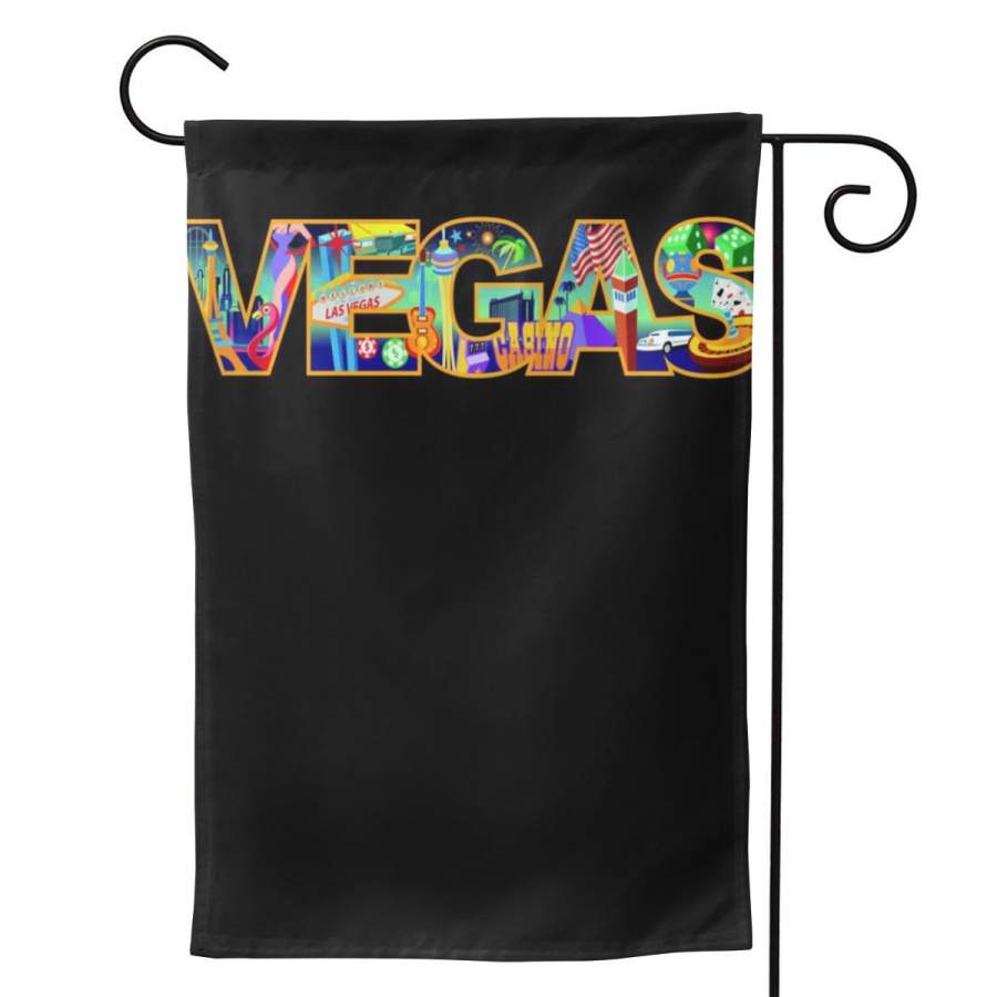 2 Pcs Garden Flag Vegas Las Vegas Logo Horizontal Poster 12.5″x18″ -Mothers Day, Birthday Gifts for Mom, Dad, Wife, Husband, Daughters, Grandma, Friends