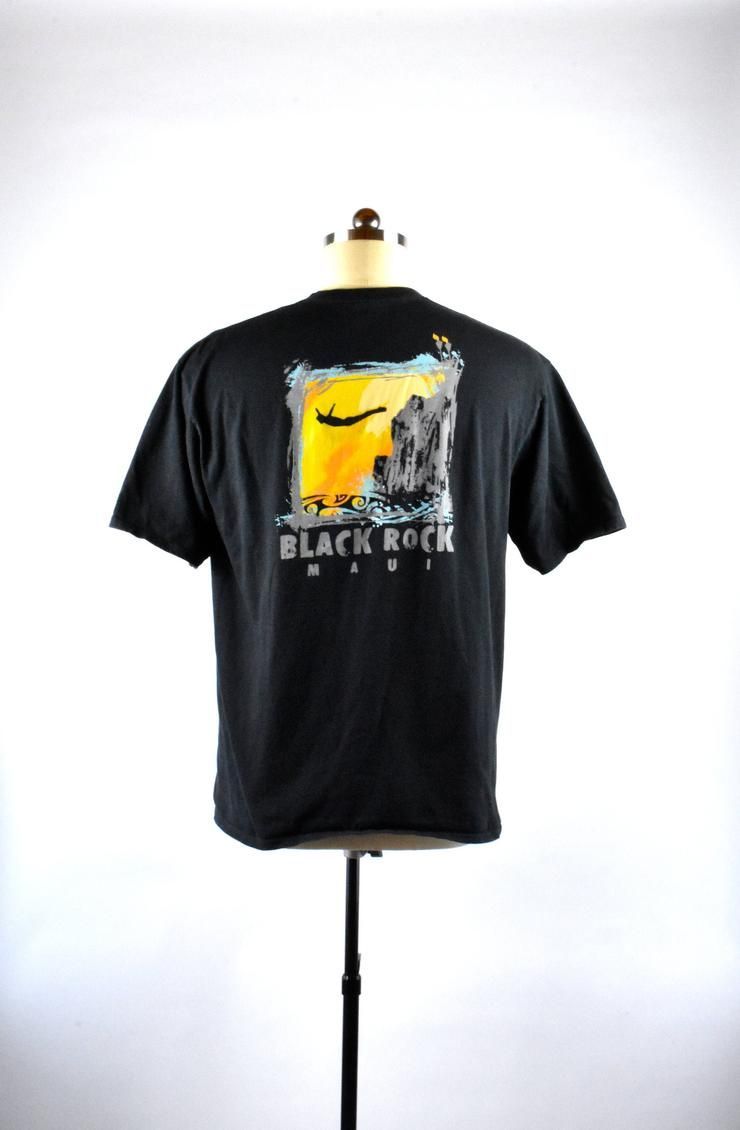 Vintage Maui Hawaii Shirt Black Rock Cliff Diving Maui Hawaii Shirt