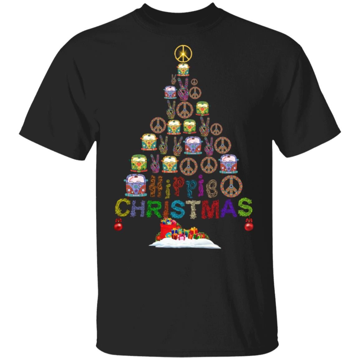 Peace Hippie Car Christmas Tree T-Shirt