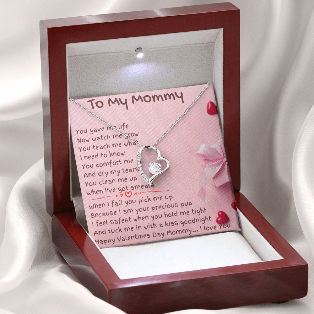 To My Mommy On Valentines Day Heart Necklace From Your Child, Heartfelt ...