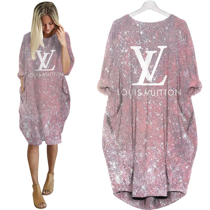 Lv- All Over Printed Batwing Pocket Dress-L00874