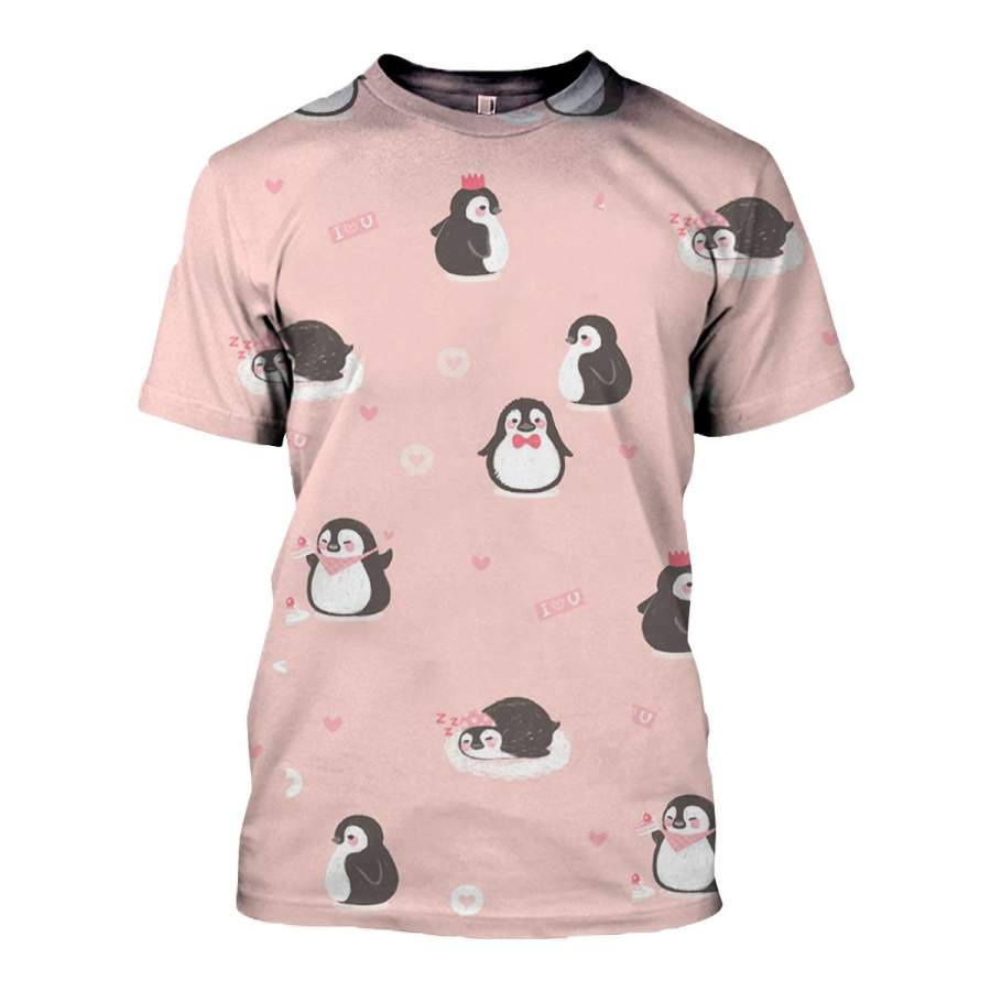 3D All Over Printed Penguin T Shirt Hoodie 1512012