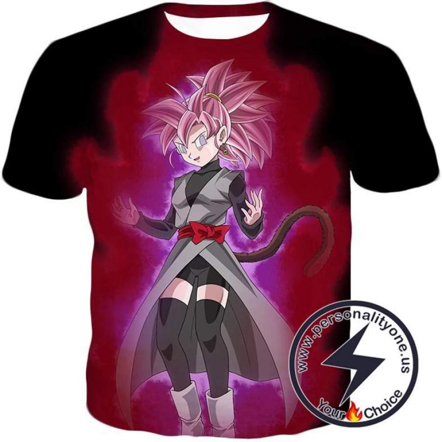 Dragon Ball Super Cool Anime Fan Art Female Zamasu Super Saiyan Rose Awesome Black T Shirt 