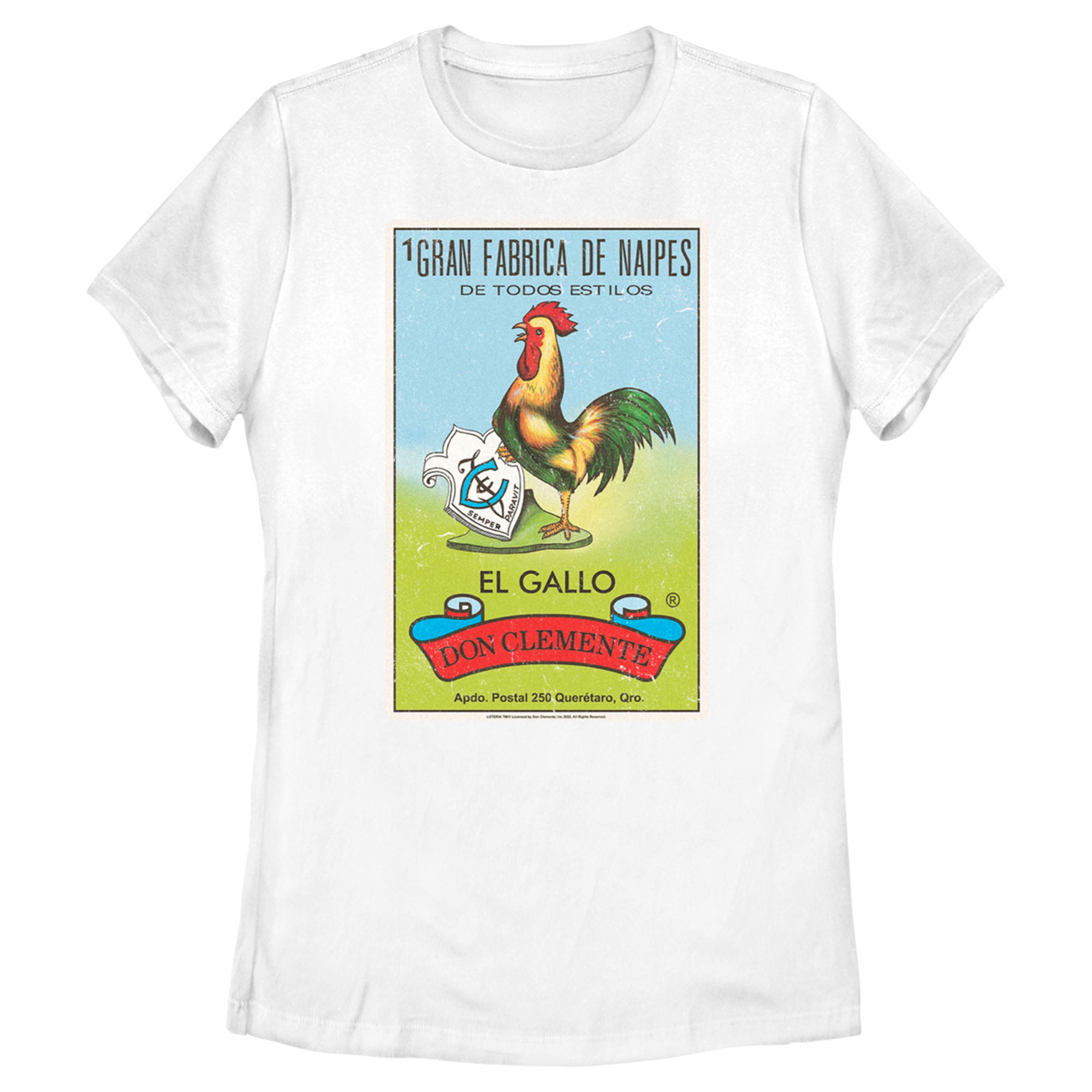 Women’S Loteria Card Game Cover El Gallo Distressed T-Shirt