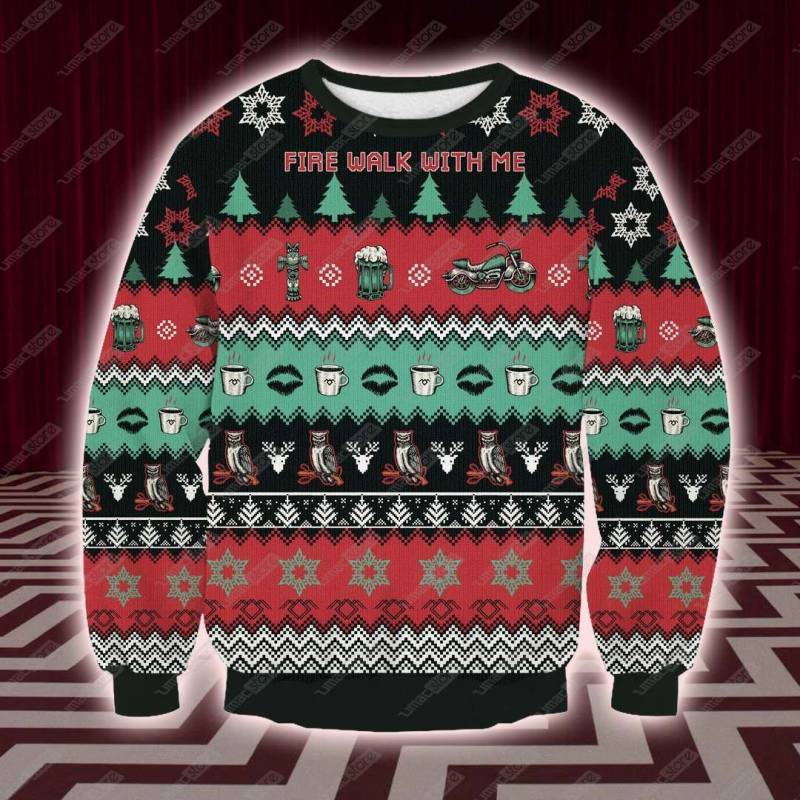 Twin Peaks TPV2 3D Print Ugly Christmas Sweatshirt