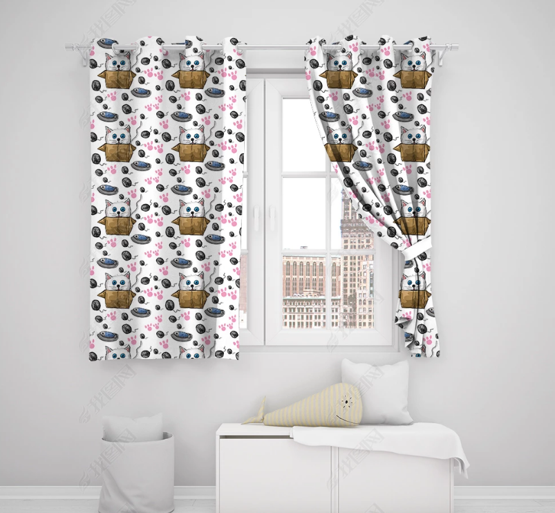 3D Hand Drawn Animal Cow Curtains And Drapes Lqh 153