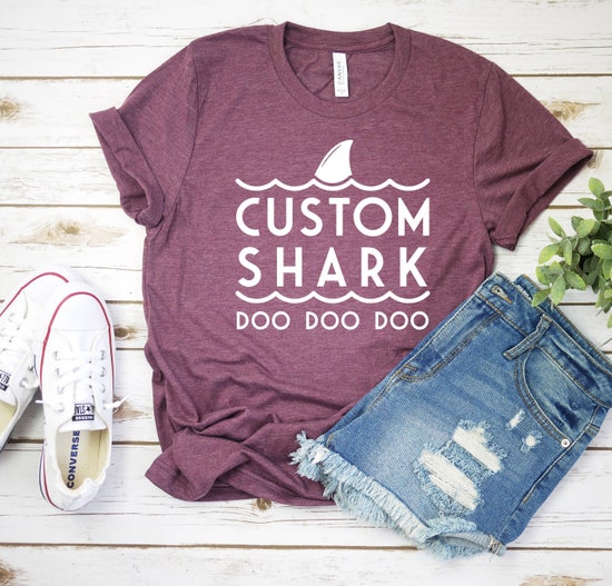 Custom Shark Doo Doo Doo T-Shirt, Name Shark, Custom Name Shark, Cute Shark Shirt, Shark Birthday Party,Shark Family Shirts, Matching Family