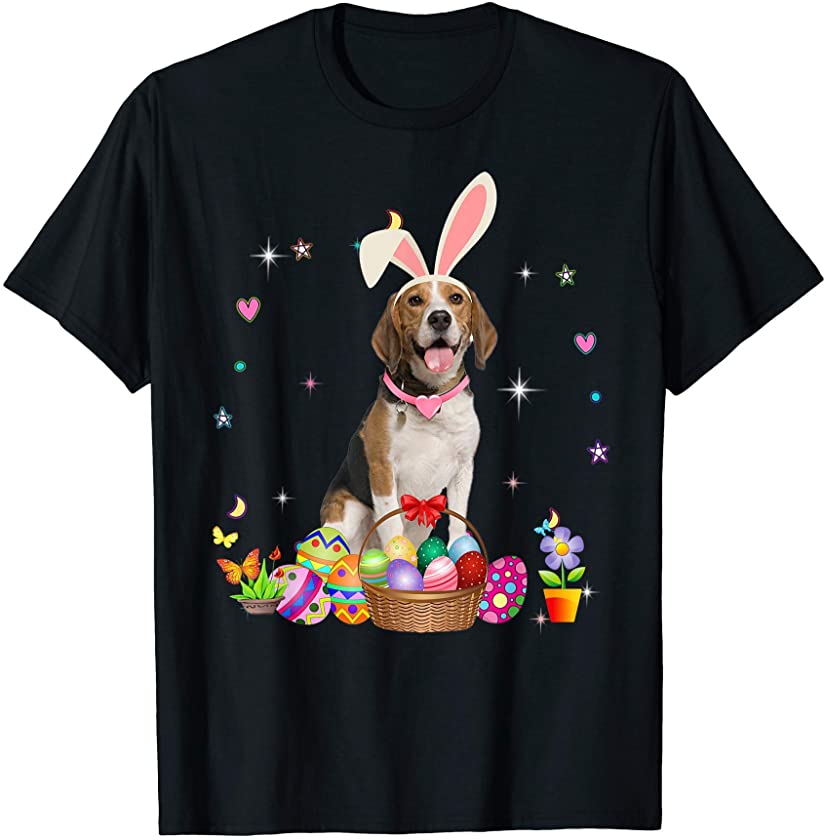 Cute Beagles Easter Day Bunny Eggs Easter Costume Womens T-Shirt