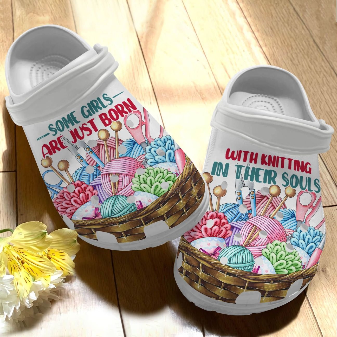 Knitting Personalize Clog, Custom Name, Text, Fashion Style For Women, Men, Kid, Print 3D Some Girl Are Just Born With Knitting In Their Souls