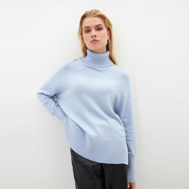 Split Autumn Women Sweater Turtleneck Cashmere Oversized Fashion Thick Female Sweaters Pullover Vintage 2022 Long Sleeve Tops alx