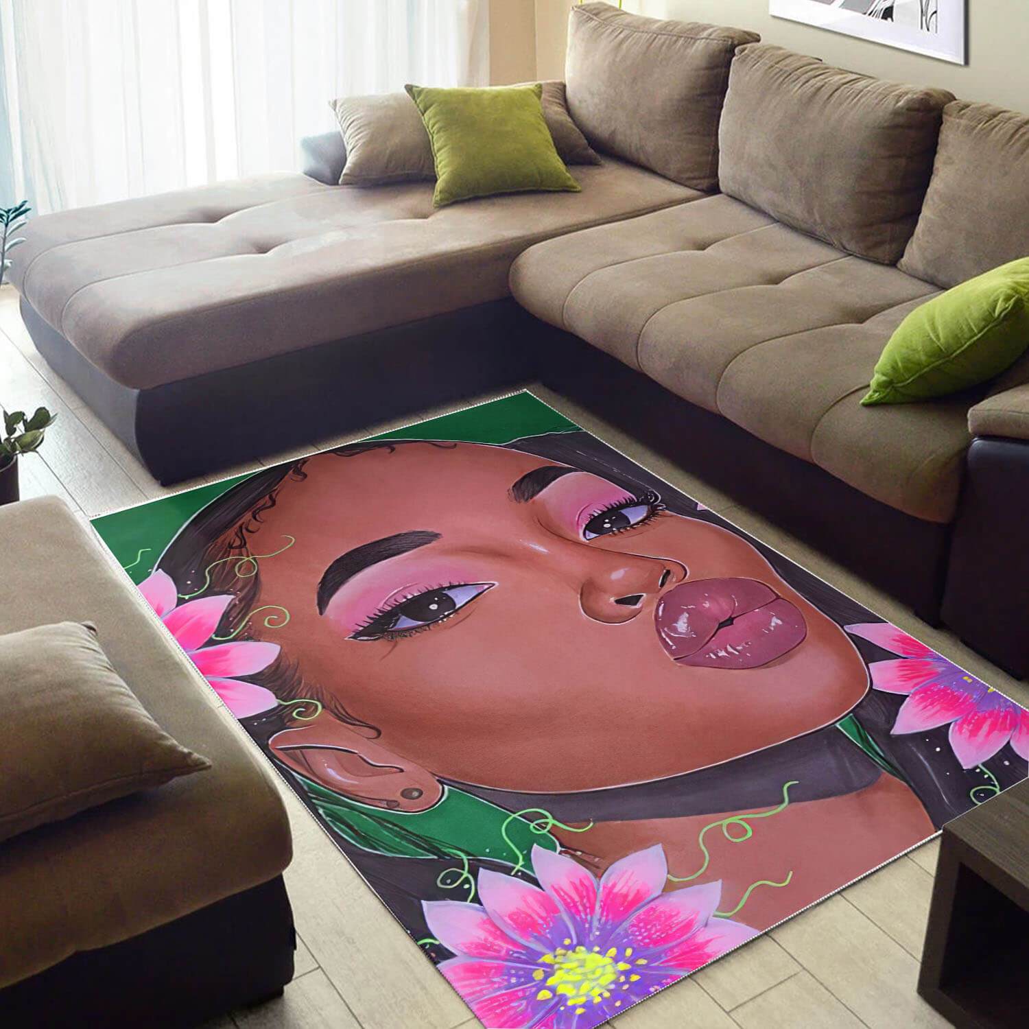 African American Rugs Beautiful Melanin Afro Girl African American Print Rug Afrocentric Home Decor Ideas WBG26691