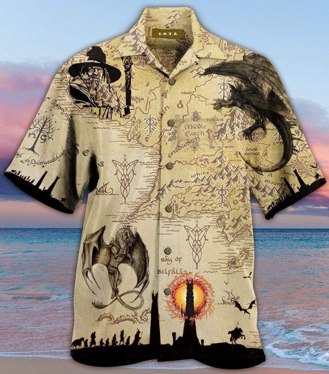 Dragon Land Vintage Map Hawaii Shirts Ha25179