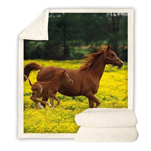 Brown Horse & Baby Blanket Quilt Chingontees