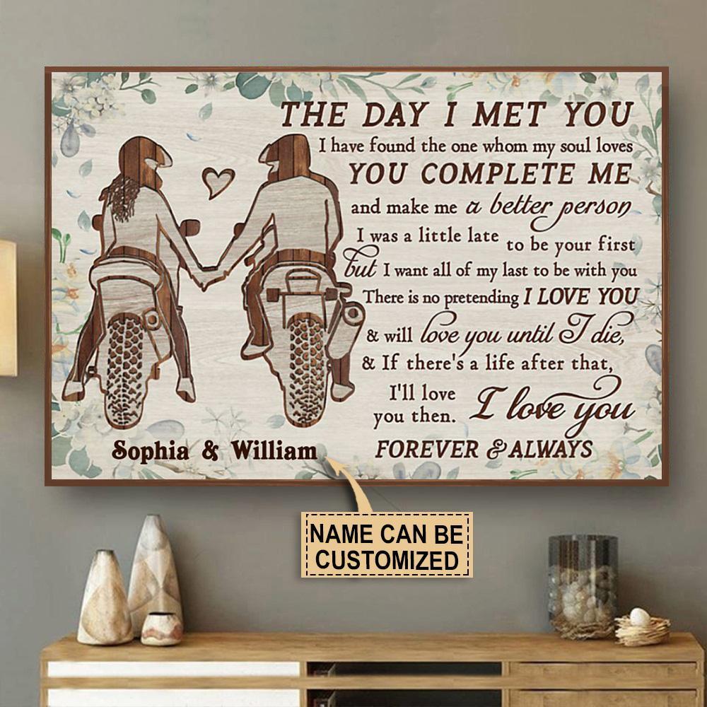 Aeticon Gifts Personalized Motor Couple The Day I Met Canvas Mom Dad Gift Home Decor