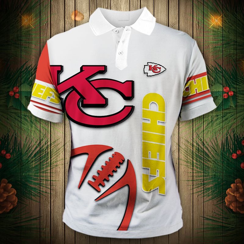 Men’S White Kansas City Chiefs Polo Shirt