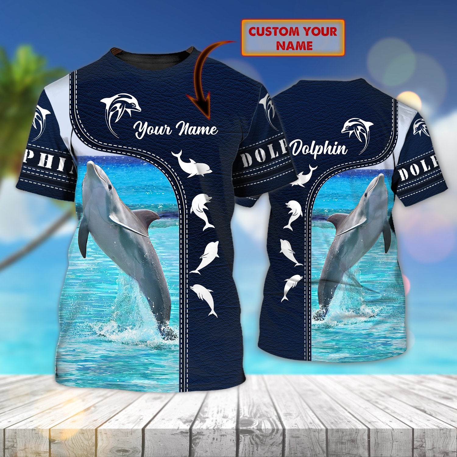 Dolphin – Personalized Name 3D Tshirt 128 – Nbtt