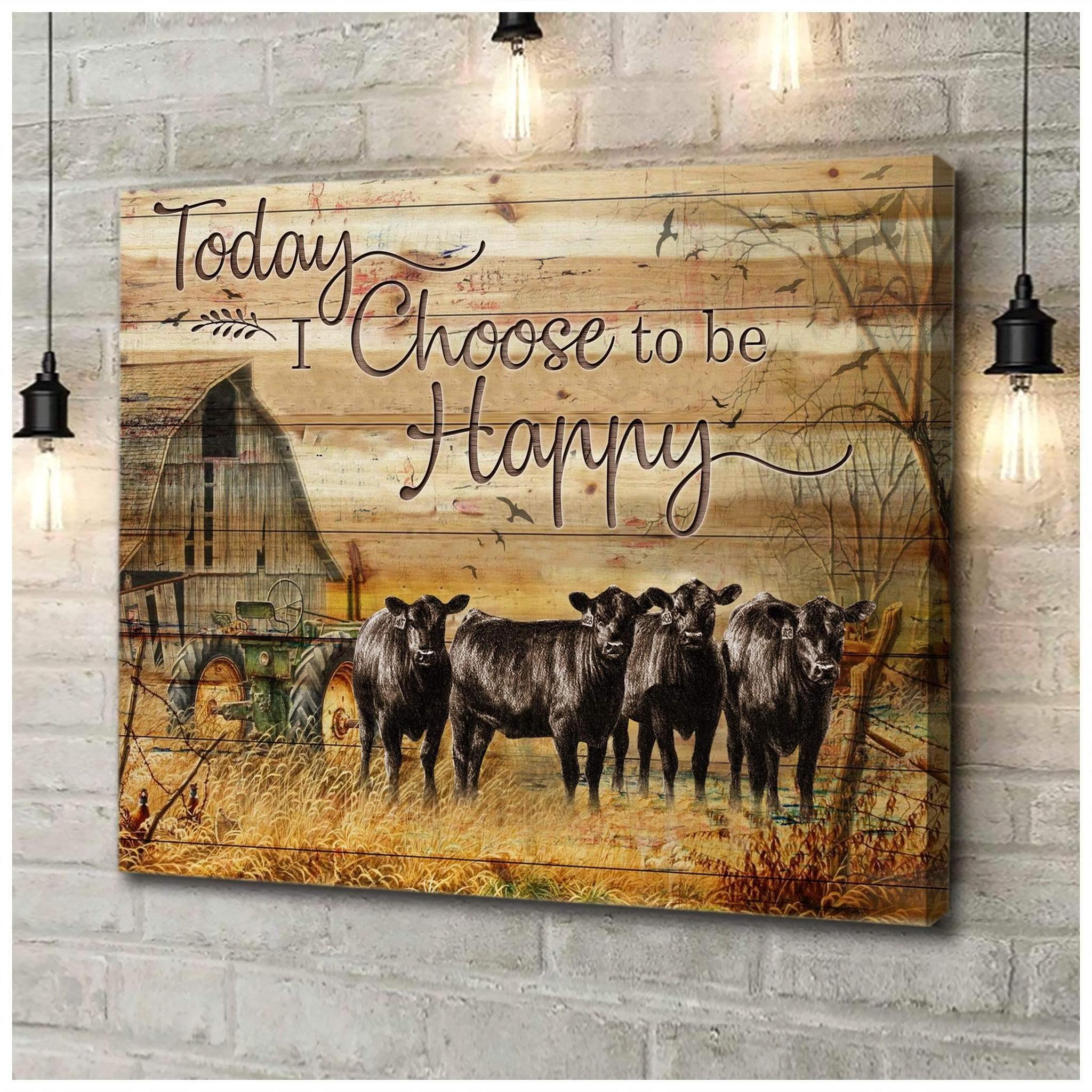 Today I Choose To Be Happy – Best Gift Idea , Gift For Home Decor, Gift For Family – Horizontal Canvas Matte Canvas Wall Art