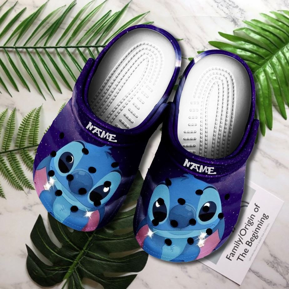 Stitch Custom Name Purple Clogs Clogband Clog Comfortable Water Shoes