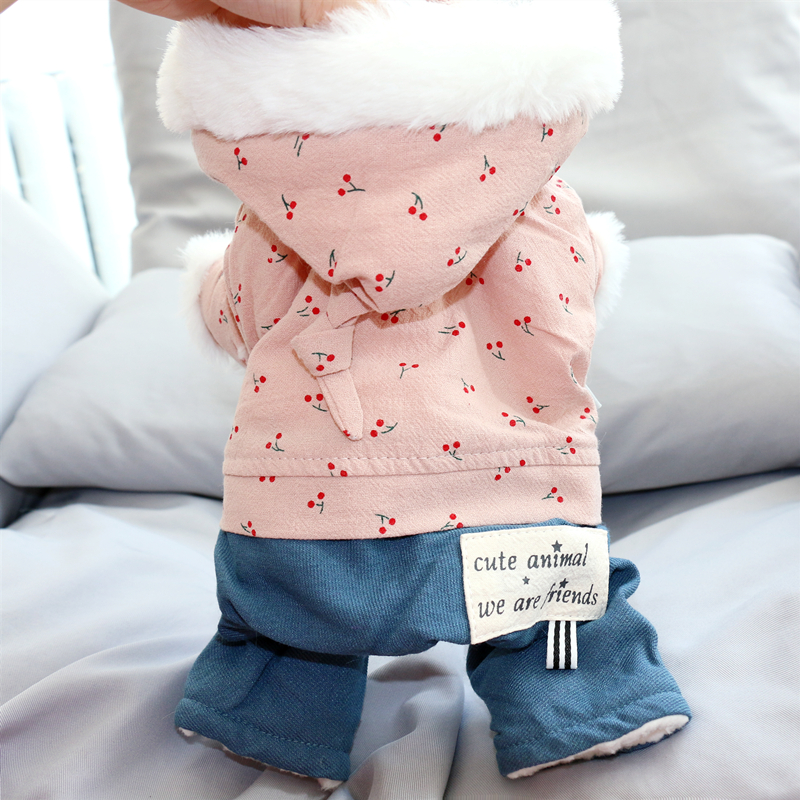 Winter Dog Outfit Thicken Warm Dog Clothes Jumpsuit Coat Jacket Puppy Overalls Yorkshire Pomeranian Poodle Bichon Costume alx