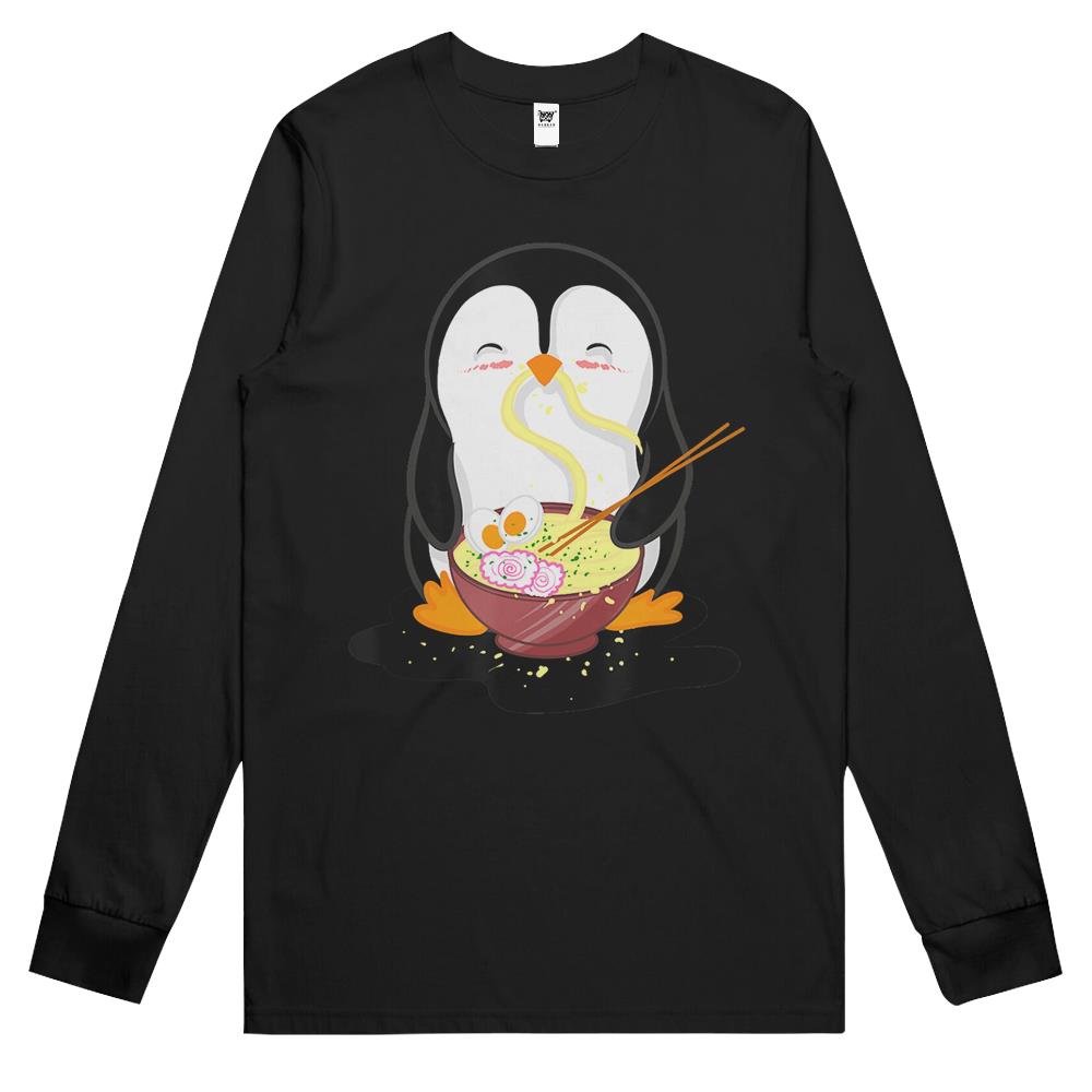 Penguin Eating A Japanese Ramen Soup Long Sleeve T Shirts