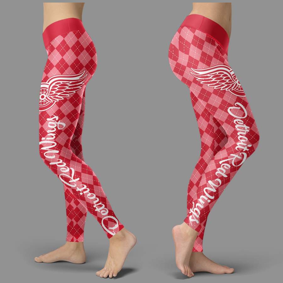 Cosy Seamless Border Wonderful Detroit Red Wings Leggings