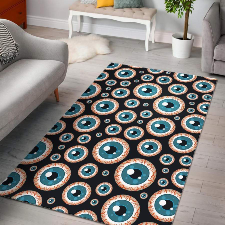 Halloween Zombie Eyes Pattern Print Area Rug