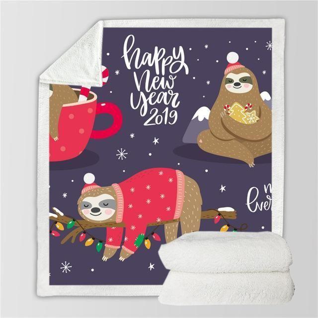 X-Mas Lazy Sloth Blanket Christmas Decoration Ideas