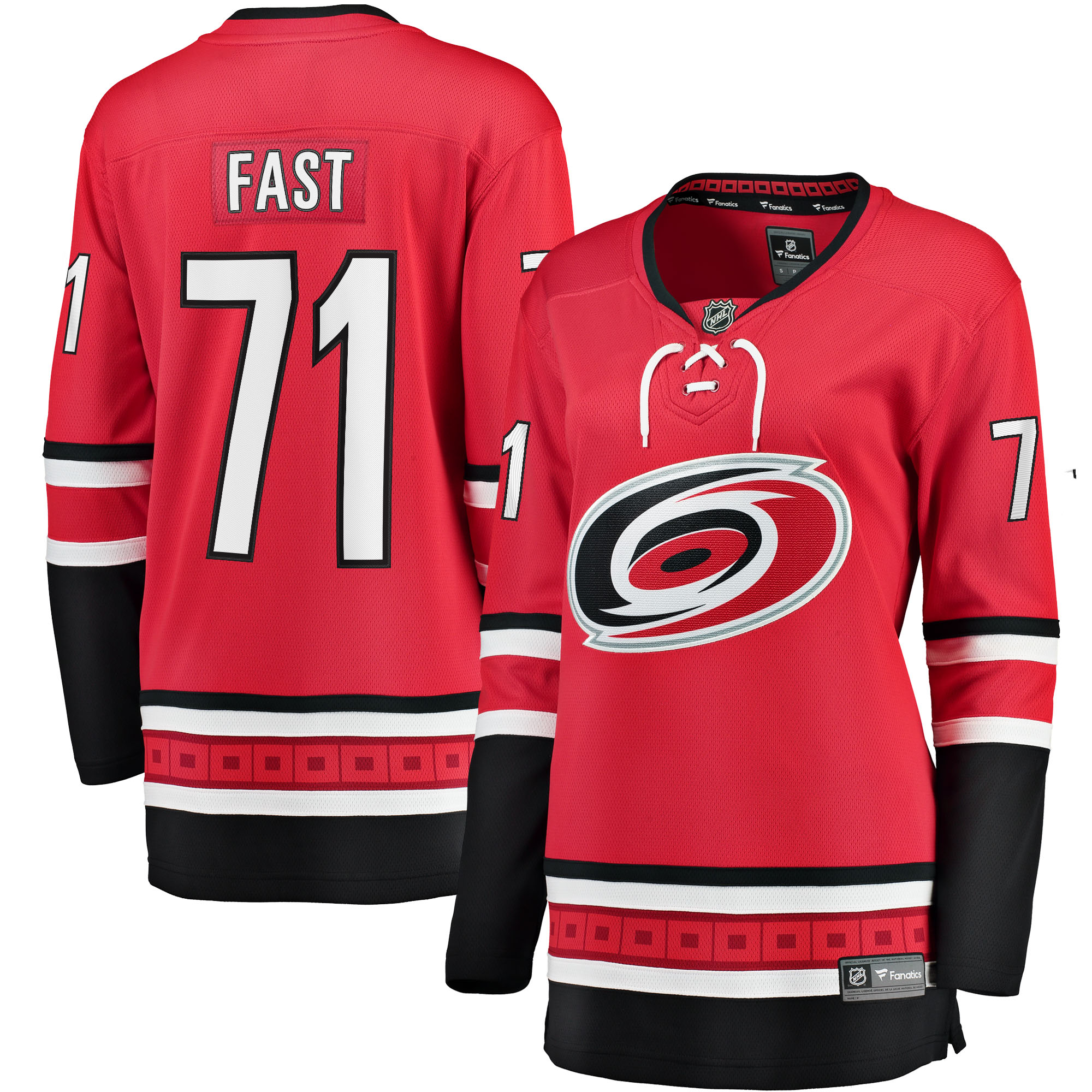 Jesper Fast Carolina Hurricanes Branded Women's Alternate Breakaway Jersey – Red