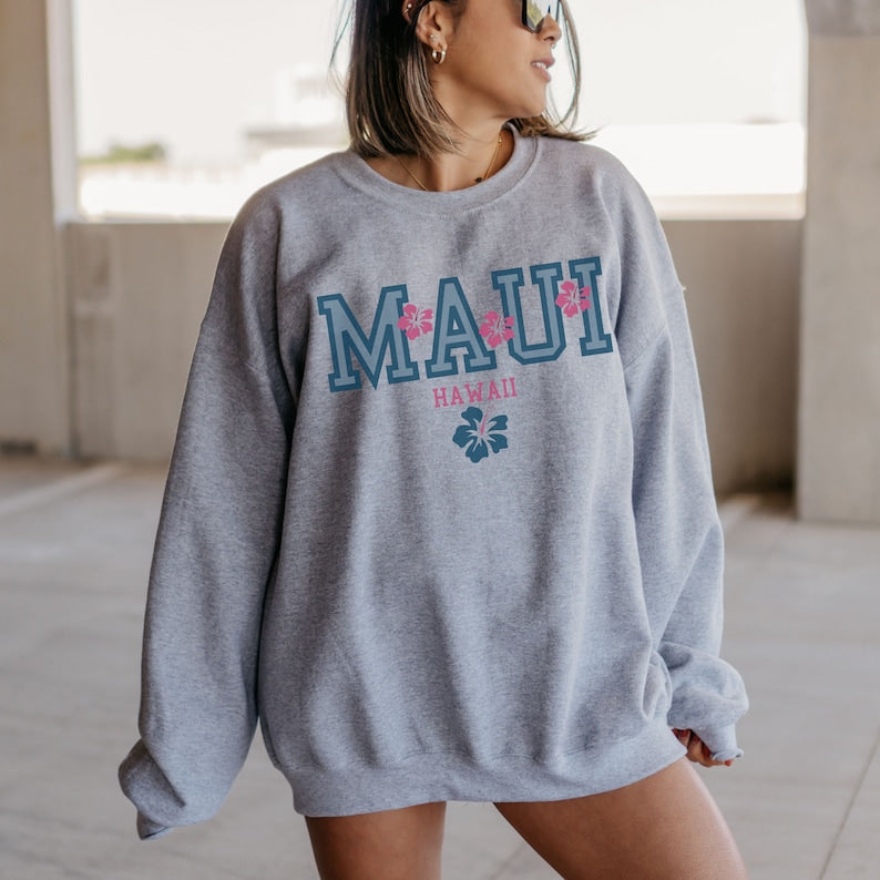 Maui Crewneck Sweatshirt, Hawaii Sweatshirt, Coconut Girl, Maui Gifts, Maui Sweatshirt, Hawaii Crewneck, Hawaiian Sweatshirt Sws2103