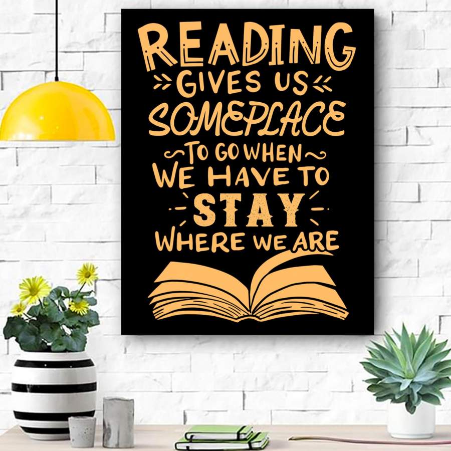 Reading Reader Book Lover Literature Library Month Gift Canvas Print Wall Art – Matte Canvas