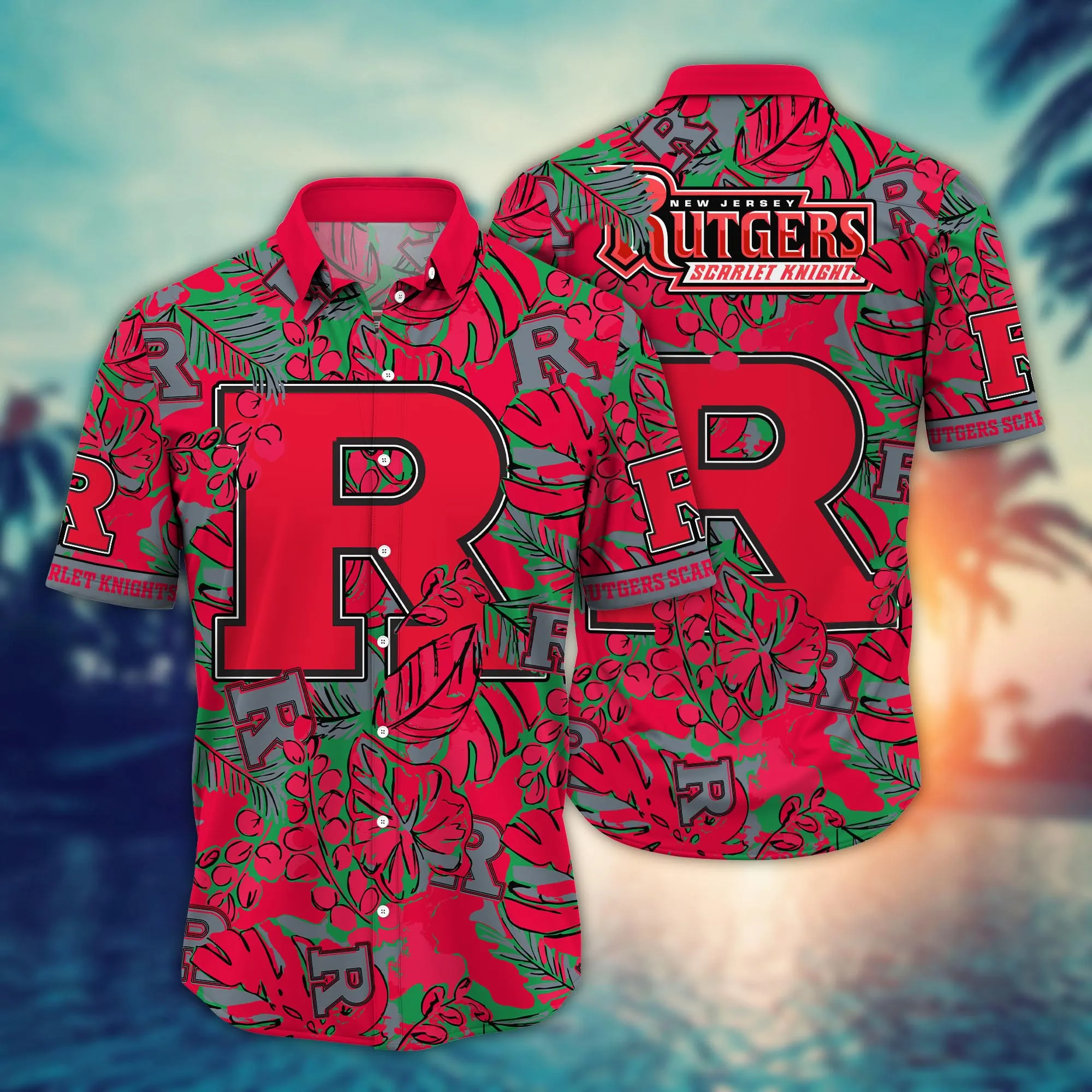 Rutgers Scarlet Knights NCCA Hawaiian Shirt August Aloha Shirt